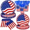 140Pcs 4th of July Party Supplies Tableware Set Independence Day Plates and Napkins for American Memorial Day Decorations Stars and Stripes Patriotic Decorations Paper Plates, Serves 20